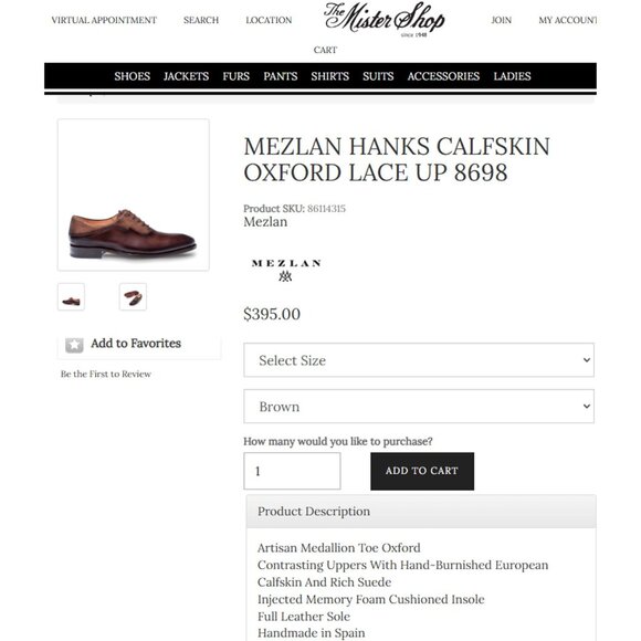 Mezlan Spain Brown Leather Suede Medallion Toe Oxfords Men's 10.5M Dress Shoes - Picture 7 of 11